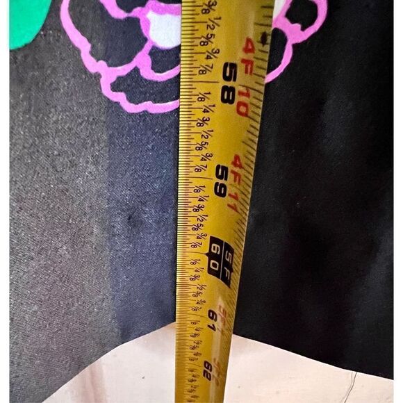 Vtg Tori Richard Black Gold Colorful Dress Gown w Jacket Cruise Print SZ 12 - Picture 10 of 15